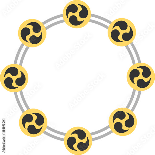 雷太鼓のアイコンのイラスト