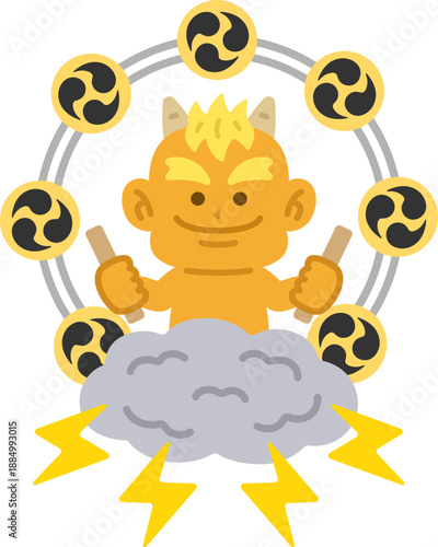 黄鬼の雷様のアイコンのイラスト