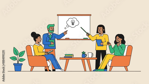 Group of People Discussing on Whiteboard.