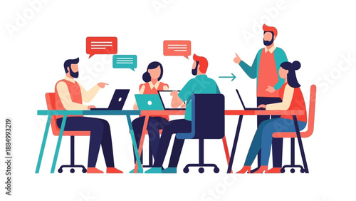 Team Meeting Discussion Collaboration Concept.