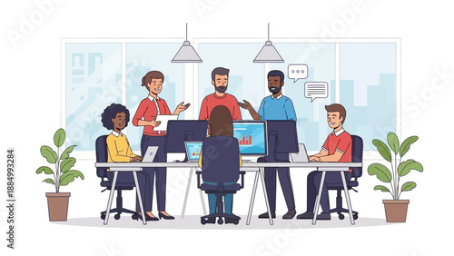 Diverse Team Meeting Office Discussion Collaboration.