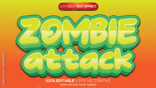 3d text effect zombie theme