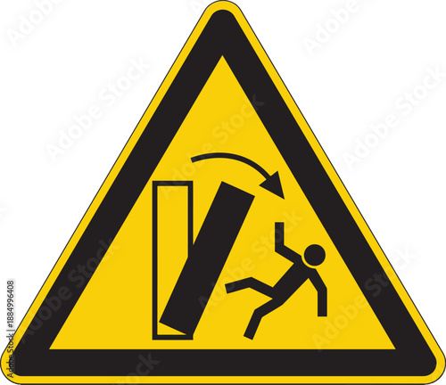 Warning Tipping Hazard Falling Object Safety Sign