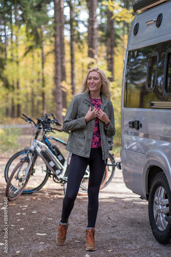 Autumn Camper Van Camping Lifestyle in Nature