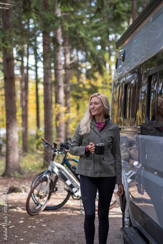 Autumn Camper Van Camping Lifestyle in Nature