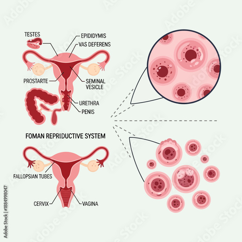 Human Reproductive System Diagram: Male and Female Anatomy, Cells