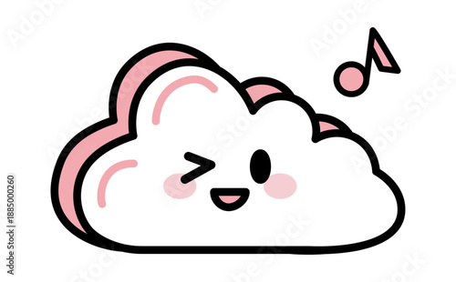 かわいいシンプルなクラウドサービスのイメージアイコン
