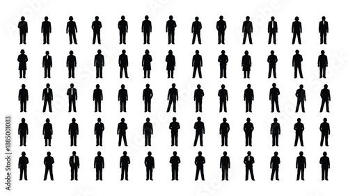 Uniform silhouettes of people isolated on white background, Vector