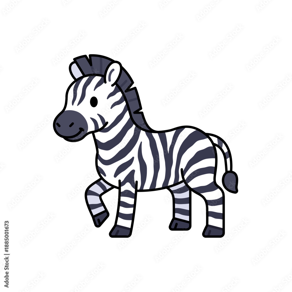 Fototapeta premium Cartoon Zebra Vector Illustration