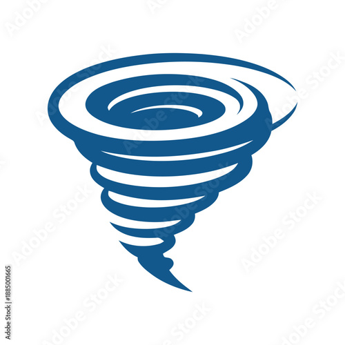 Blue tornado icon illustration isolated on white background for design icon
