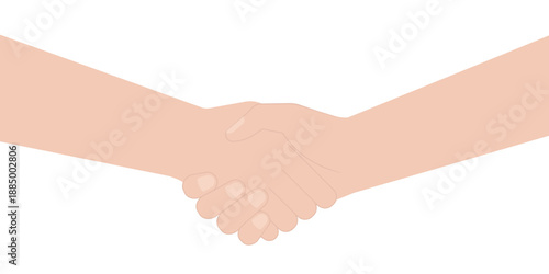 Handshake. Two People Shaking Hand. Vector Illustration. 