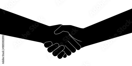 Handshake. Two People Shaking Hand. Vector Illustration. 