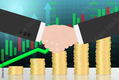 Business Handshake. Two Business People Shaking Hand. Vector Illustration. 