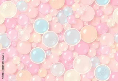 Abstract pastel bubble background, seamless repeating pattern, fun, motif