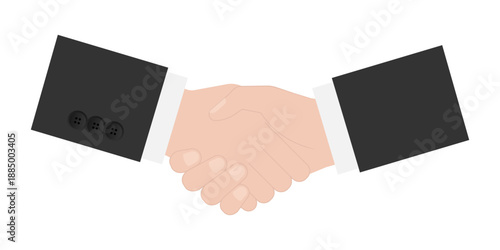 Business Handshake. Two Business People Shaking Hand. Vector Illustration. 