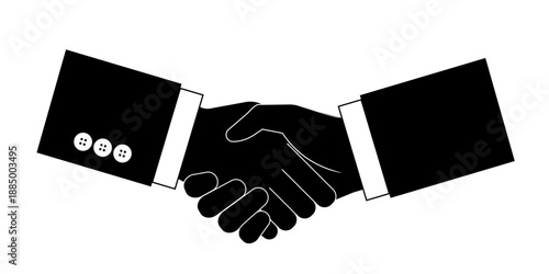 Business Handshake. Two Business People Shaking Hand. Vector Illustration. 