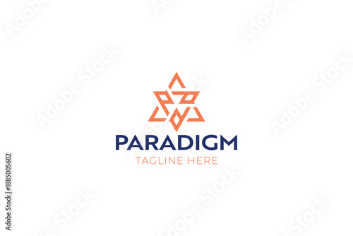 Triangle Shape Logo Abstract for Paradigm Concept System Sign Symbol