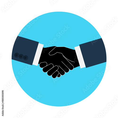 Business Handshake Sign Symbol. Two Business People Shaking Hand. Vector Illustration. 