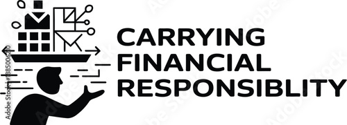 Representing carrying financial responsibility with text