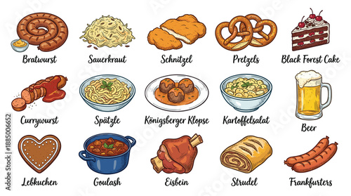 16 traditional dishes on white backdrop, straight-on view, inspired by food_traditional_country_of_1804788107.eps