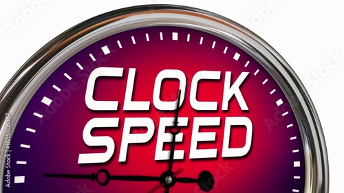 Clock Speed CPU Computer Microchip Processor Fast Best Score 3d Animation