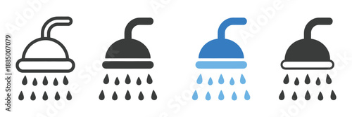 Shower icon, clean vector illustration for bathroom signage