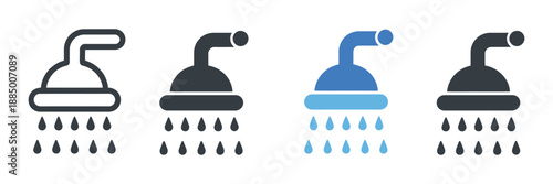 Shower icon, clean vector illustration for bathroom signage