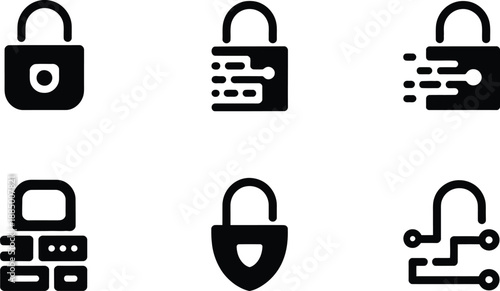 Collection of Security and Technology Locks, Firewall, and Circuitry