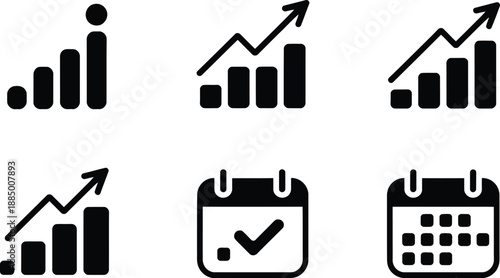 Collection of Business and Finance Growth Charts and Calendars