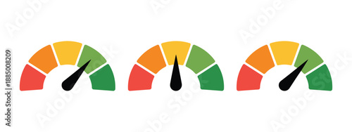 Colour speedometer, vector illustration for performance measurement