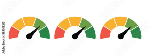 Colour speedometer, vector illustration for performance measurement