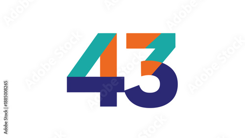 Number 43 Logo Design - Modern Abstract Graphic
