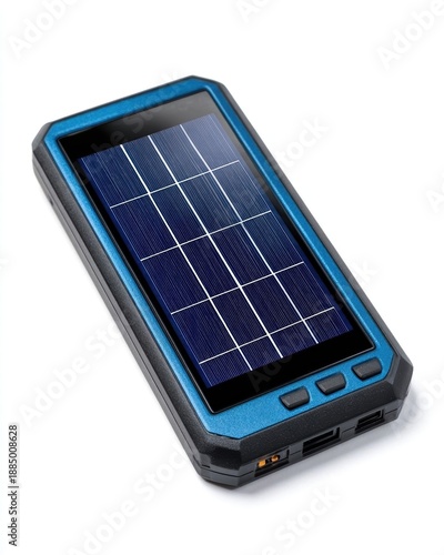 Solar-powered mobile device for outdoor use.