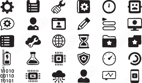 Software UI Icons for Settings Panels, Controls, and Dashboards