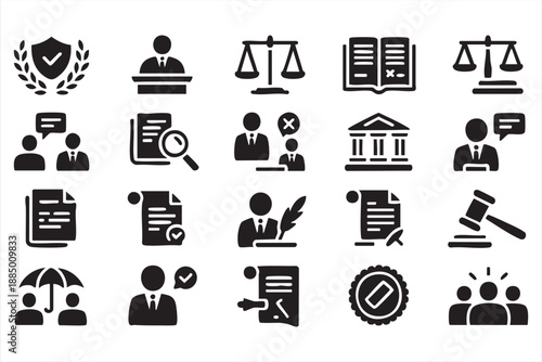 Legal UI Icons for Law Firms, Court Processes, and Documentation