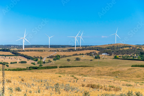Summer's fields and wind turbines around Crookwell