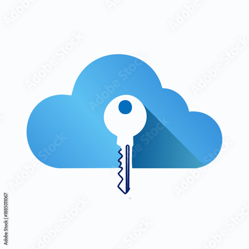 Cloud security icon key concept for data protection and digital privacy