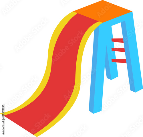 Colorful Isometric Kids Playground Element