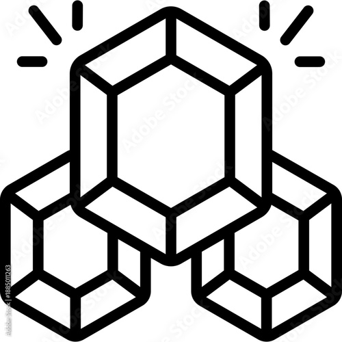 Gem Icon in Line Style