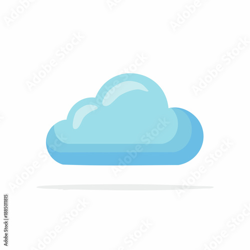Cartoon cloud illustration floating on white background with soft shadow