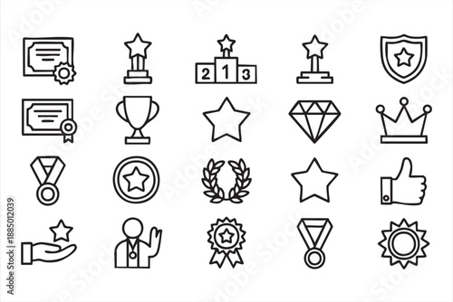 Achievement and Success Icons for Business and Gamification
