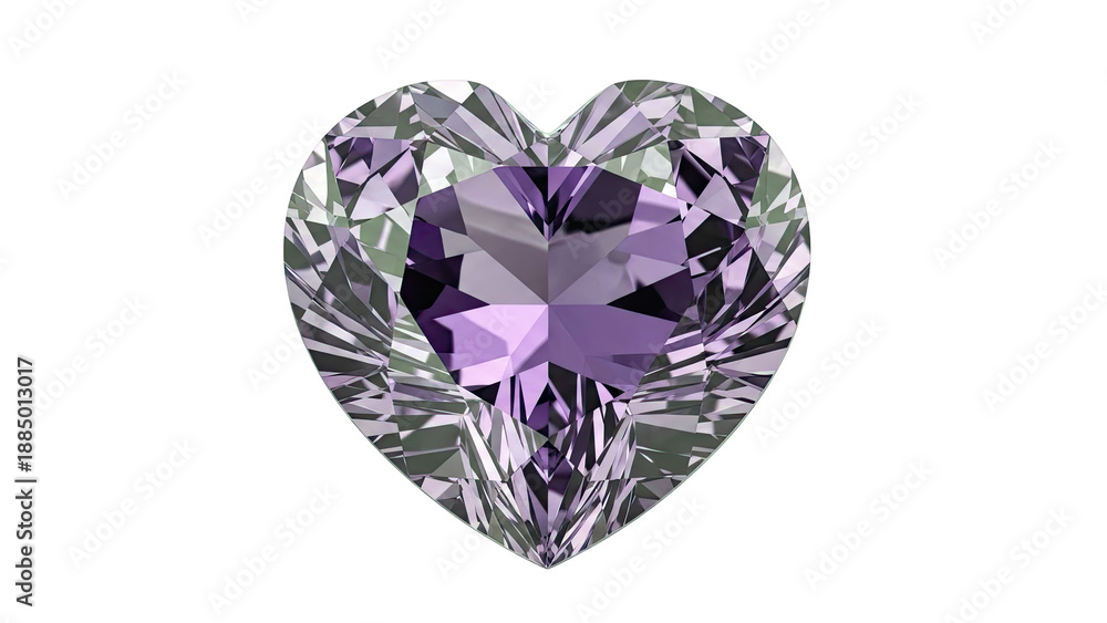 Fototapeta premium Heart-shaped purple gemstone