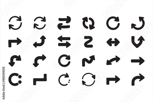 Arrow Navigation Line Icons for UI and Interface Design