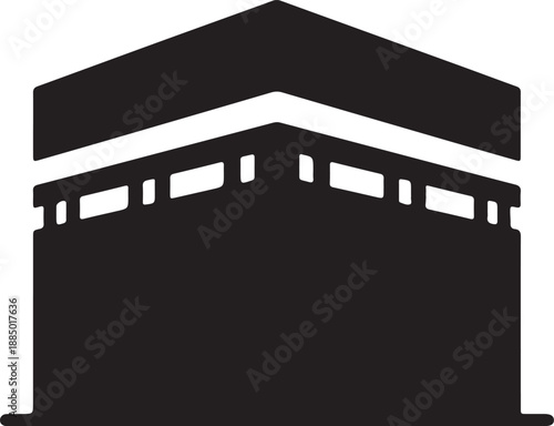 Kaaba Sharif Silhouette, Holy Kaaba Vector Icon