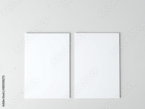 Two blank white vertical cards on a light gray background
