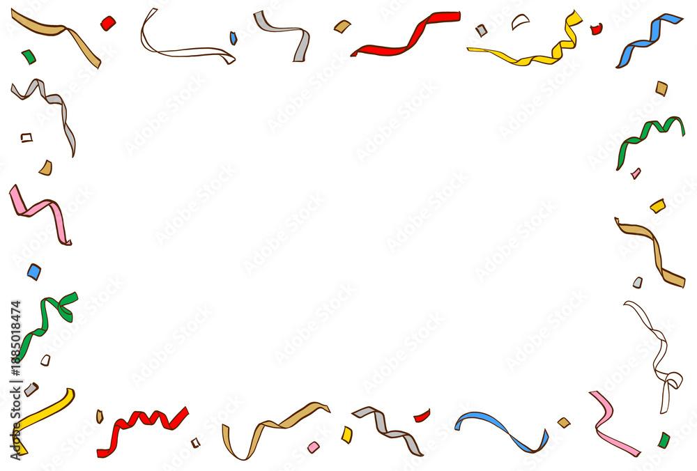 Obraz premium カラフルなクラッカーのフレーム 長方形