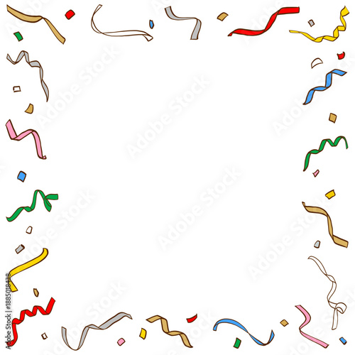 カラフルなクラッカーのフレーム　正方形