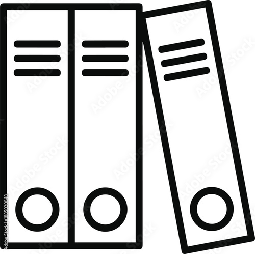 office file binders outline line art vector icon for document storage