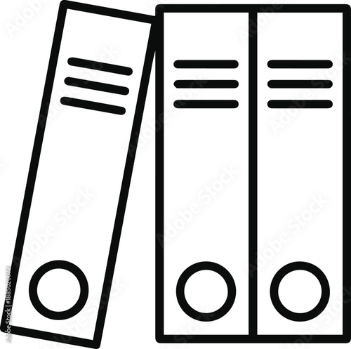 office file binders outline line art vector icon for document storage