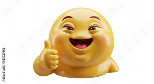 Cute 3D Emoji Illustration Isolated on White Background